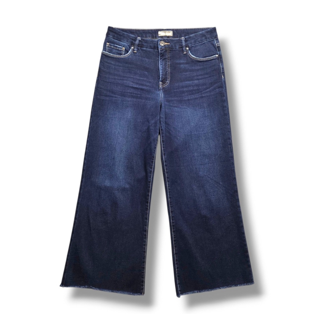 Kut from the Kloth Meg Jeans Womens 8 Fab Ab Wide Leg Fray Hem High Rise